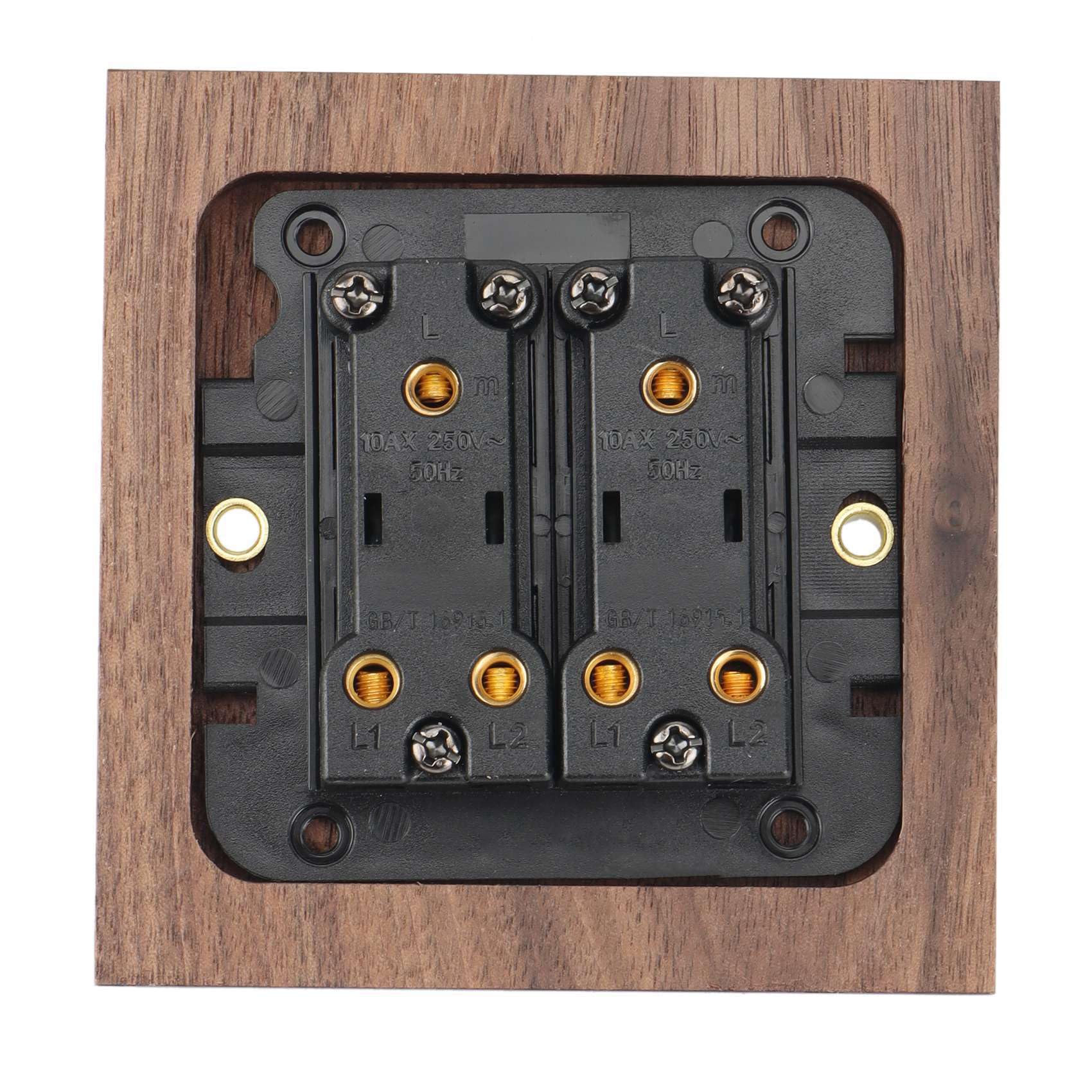 Qarmijaer 3X Retro American Industrial Style Light Switch Socket, Solid Wood Brass Toggle Switch Plate,Antique Home Stay Switch(2) - Image 3