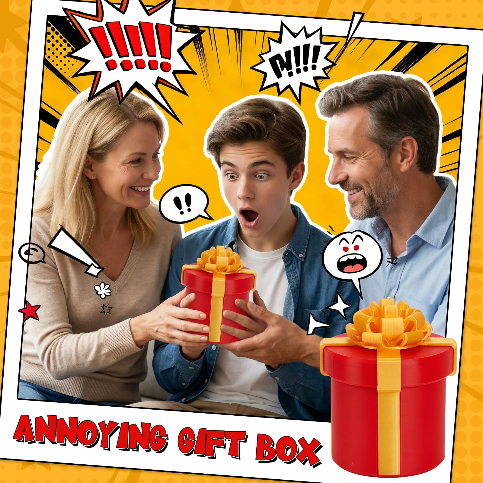 4.72 in Gotcha Box, 3D Printed Prank Mystery Box for Men Women, Annoying Nesting Gift Boxes with La Puta Caja Broma, Surprise Birthday Gifts Prank Puzzles for Adults Best Friends Her/Him