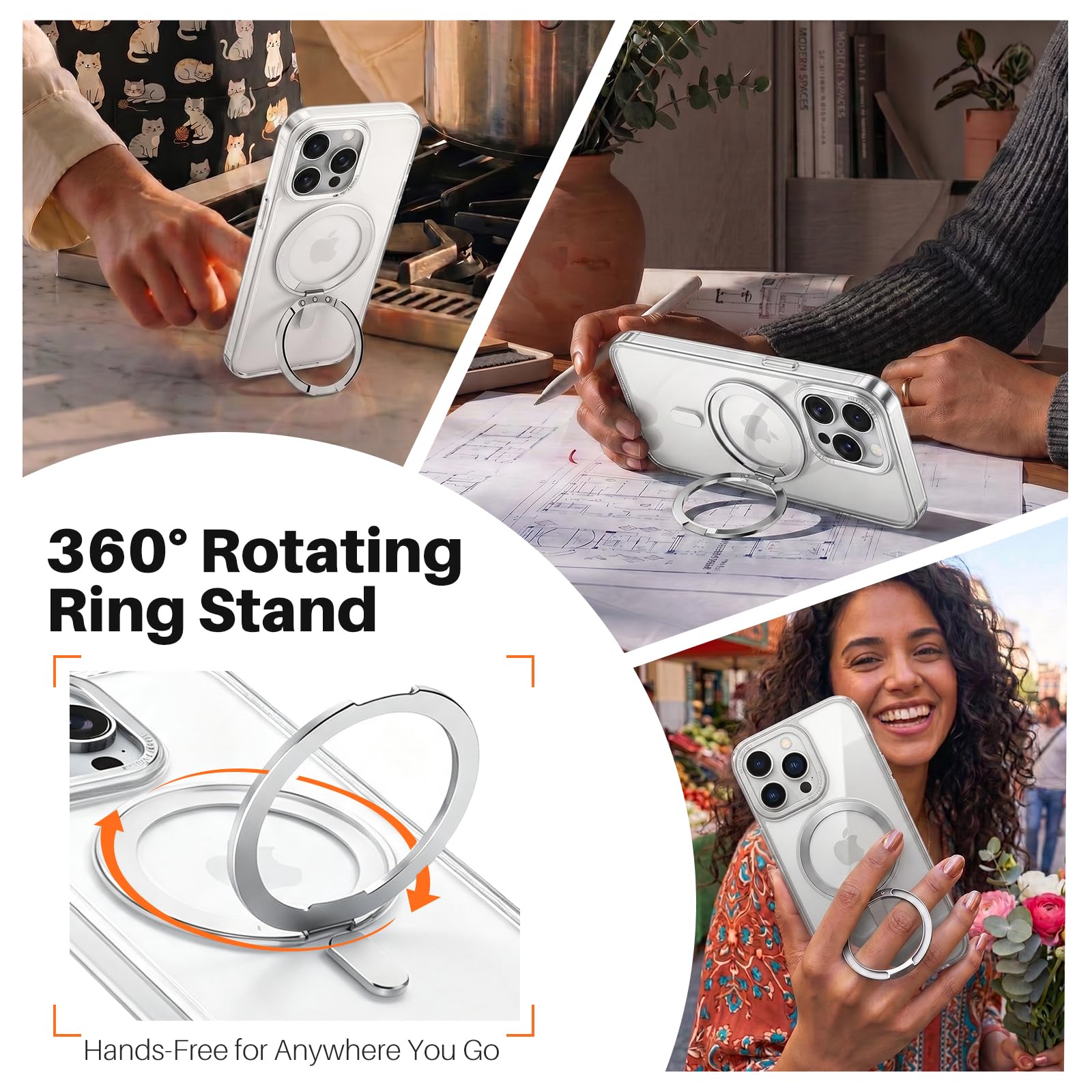 Funda de teléfono compatible con iPhone 15 Pro Max con soporte de