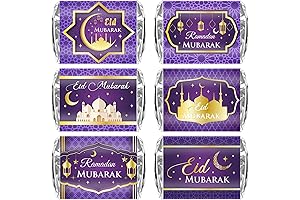 90 Pcs Eid Mubarak Decoration Set: Ramadan Mubarak Candy Wrappers