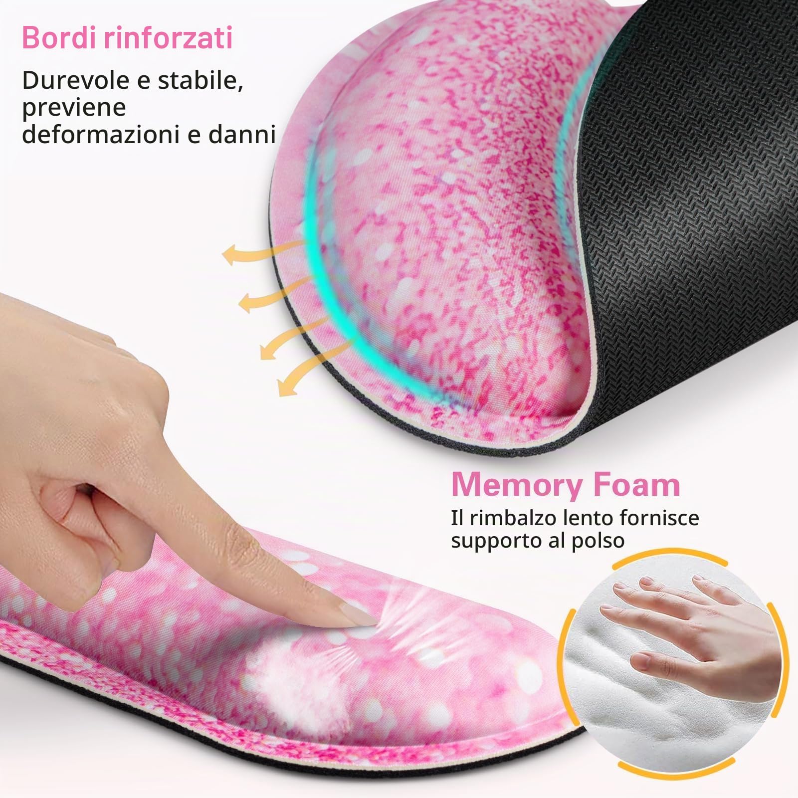 3-in-1 Sottomano Scrivania Set,Acezeek Poggiapolsi Tastiera,Tappetino Mouse Poggiapolsi,Tazza Pad,Ergonomico Mouse Pad,Tappeto Mouse con Memory Foam,Polso Dolore Relief Per Giochi,Uffici,Dormitori