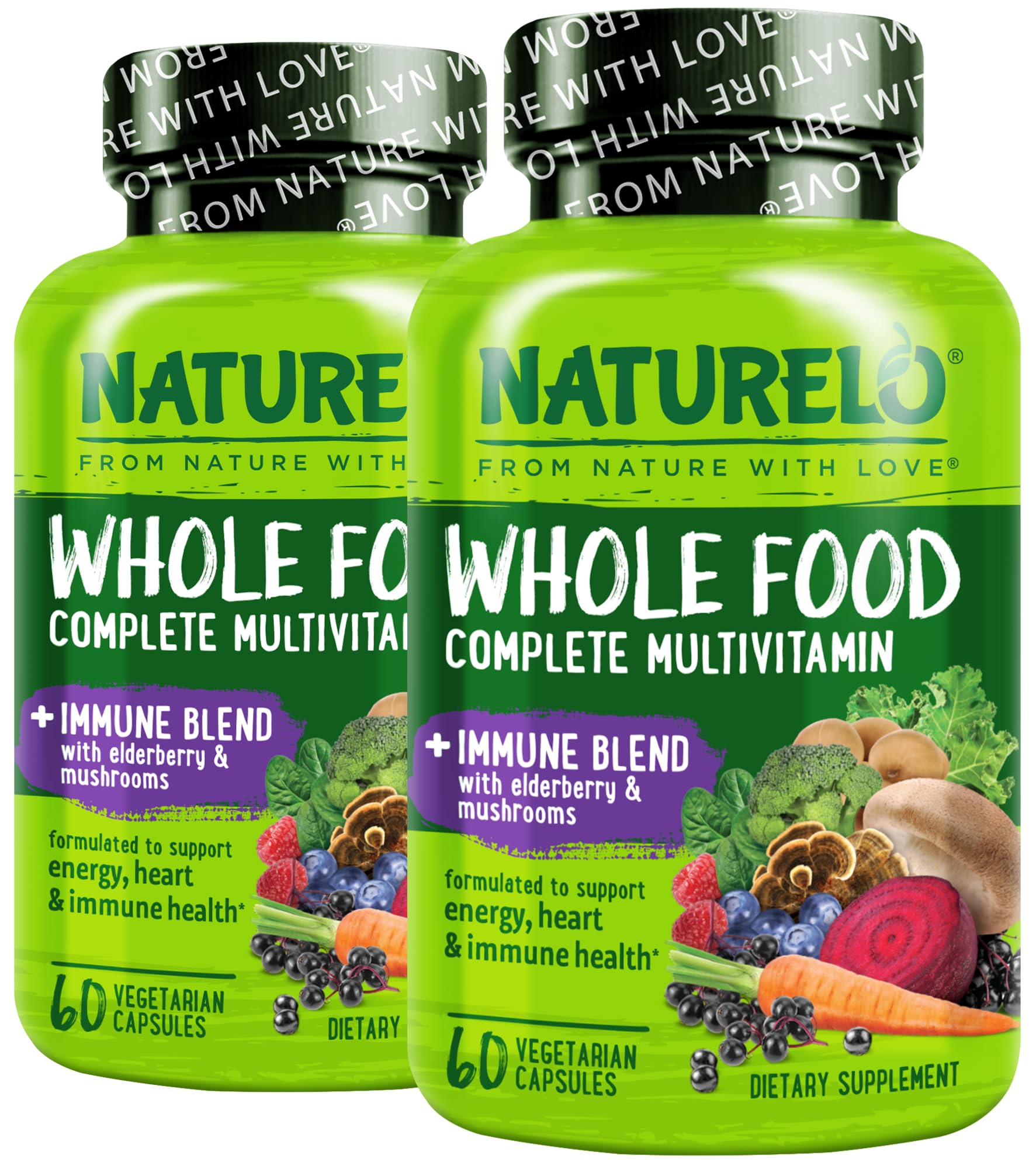 NATURELO Whole Food Multivitamin + Immune Blend