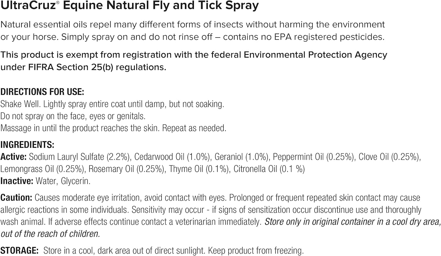UltraCruz® Equine Shampoo, Conditioner, Hydrogen Peroxide, Fly & Tick Spray, 1 Gallon Each