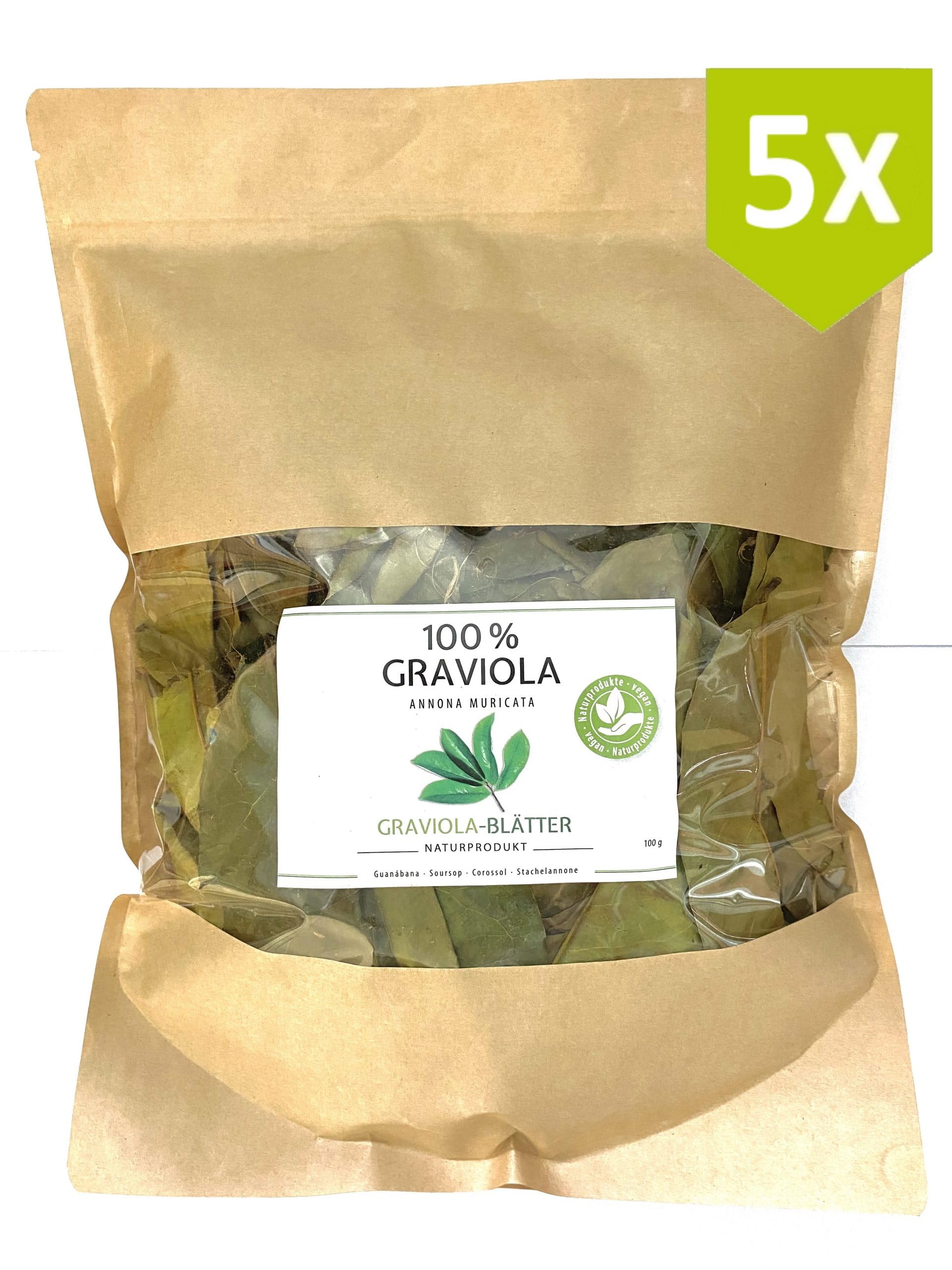 100% Guanábana 5 x 100 g - Nueva cosecha - Naturaleza - Sin pesticidas - Directamente del fabricante