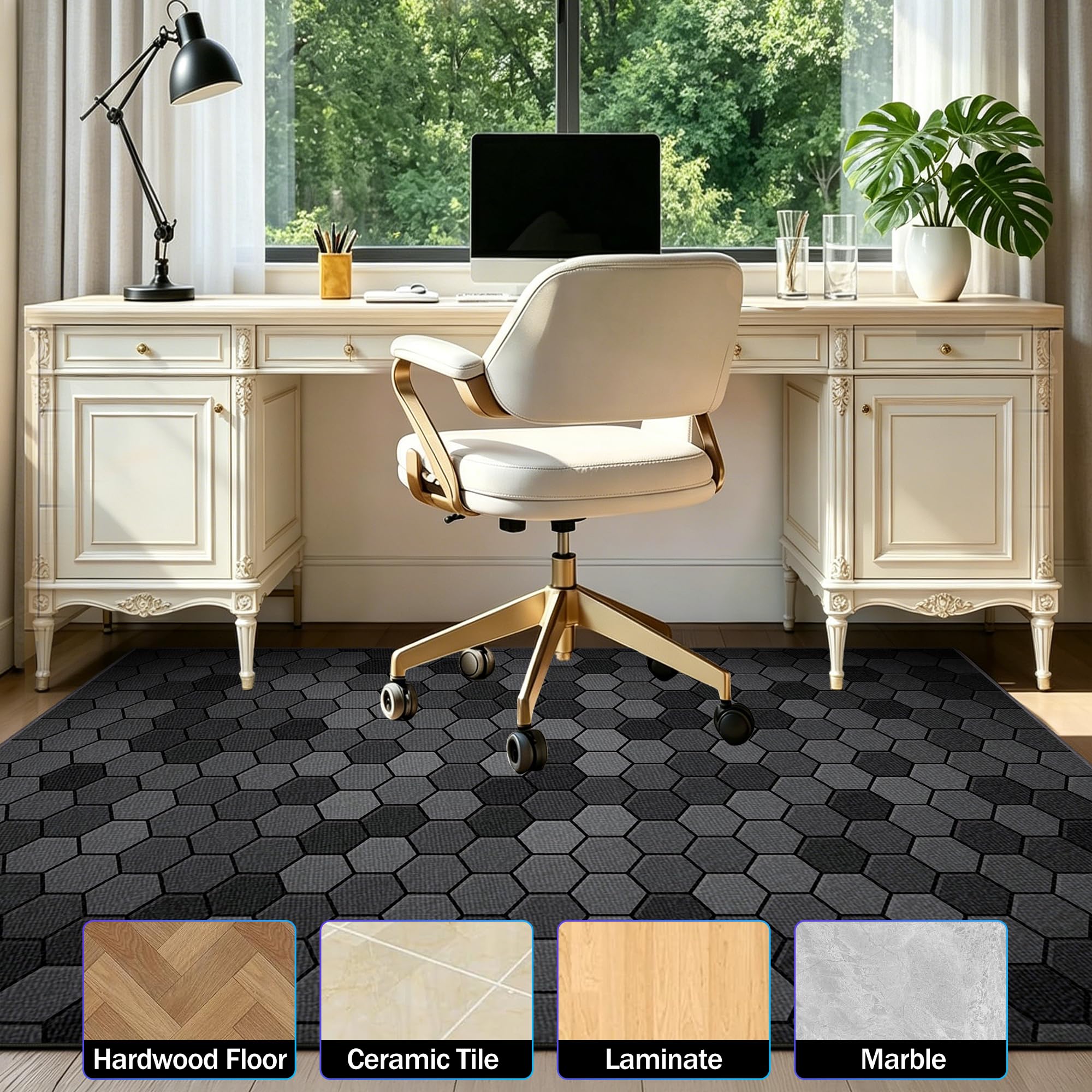 Tappeto Sedia Gaming, Tappeto Sedia Ufficio, Tappeto Salvapavimento Antiscivolo, Tappeto per Sedia con Ruote, Tappetino per Sedia da Scrivania, Tappetino Protettivo per Pavimenti Duri 200 x 230 cm