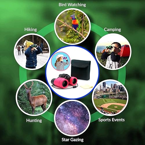Vista 37 de Binoculares para niños, el mejor regalo para niños y niñas de 3 a 12 años, óptica de alta resolución a prueba de golpes, mini juguetes binocuolares