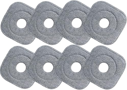 8 Pack Microfiber Mop Head Replacement, Compatible with True & Tidy SPIN-800 TrueClean Mop M16 Spin Mop,Square Microfiber Mop Pads Fit for Most Square Spin M16 Mop