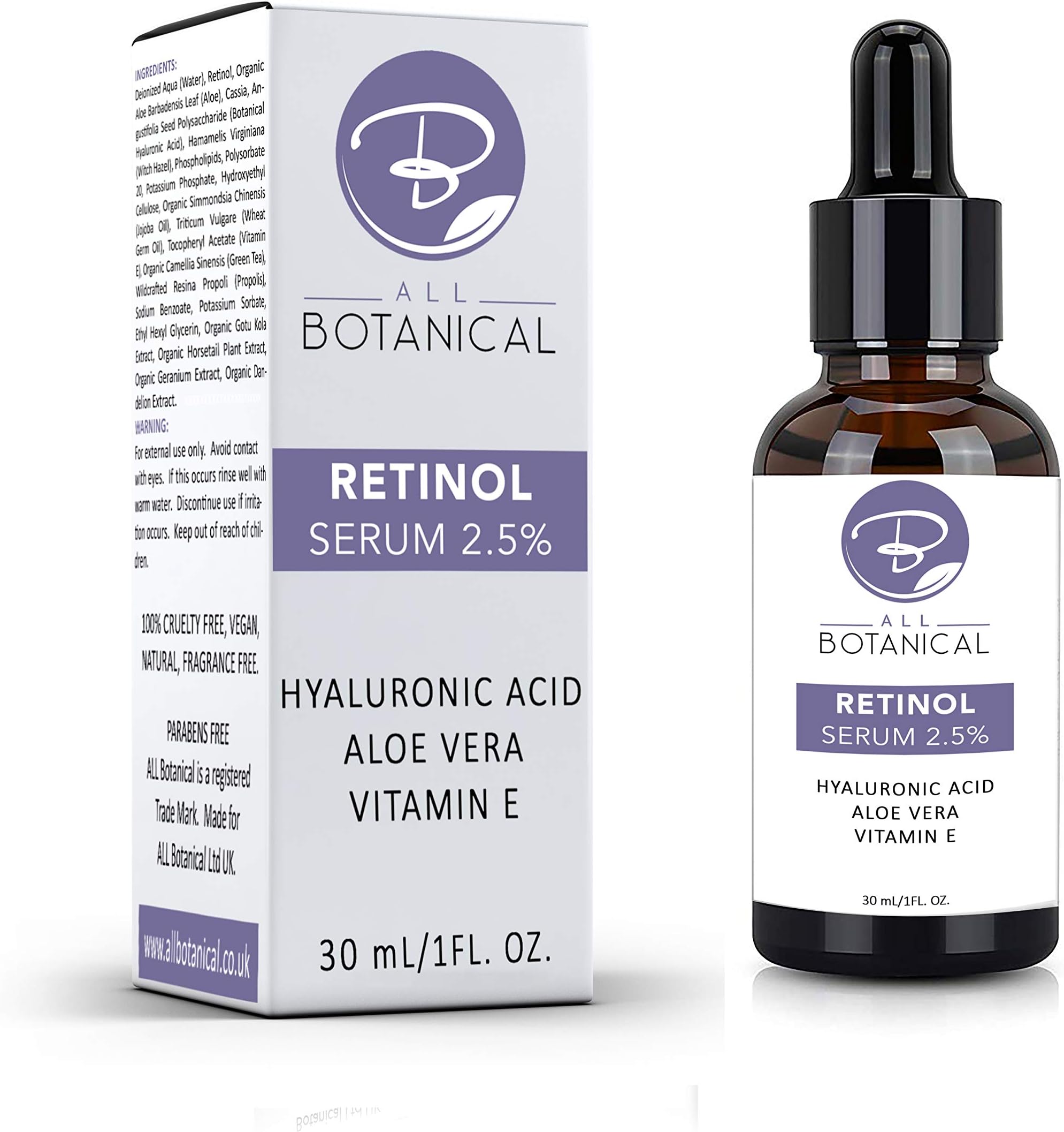 Retinol Serum - High Strength 2.5% Retinol, Hyaluronic Acid, Vitamin E, Green Tea and More, Anti Aging Facial Serum for Skin Repair,Fine Line and Wrinkles, Hydrate & Brighten your look!