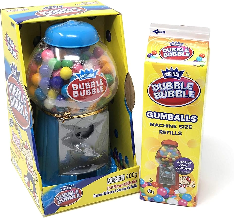 Original Dubble Bubble Gumball Machine Bundle with 1 Gumball Refill (454g) (Blue) Buy Online at
