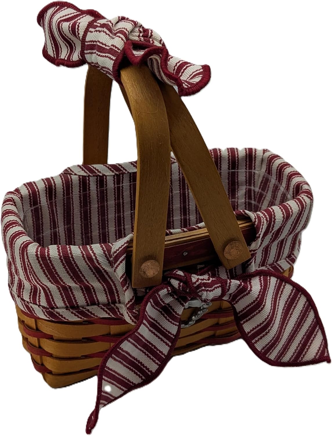 Longaberger 1998 Picture Perfect Basket-Red Ticking Liner Combo