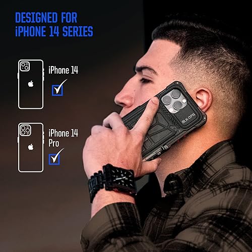 Miniatura 7 de Element Case Black Ops para iPhone 14 Plus  14 Pro Max (6.7 pulgadas), agresivamente resistente, táctico y a prueba de golpes con carteratarjetero y