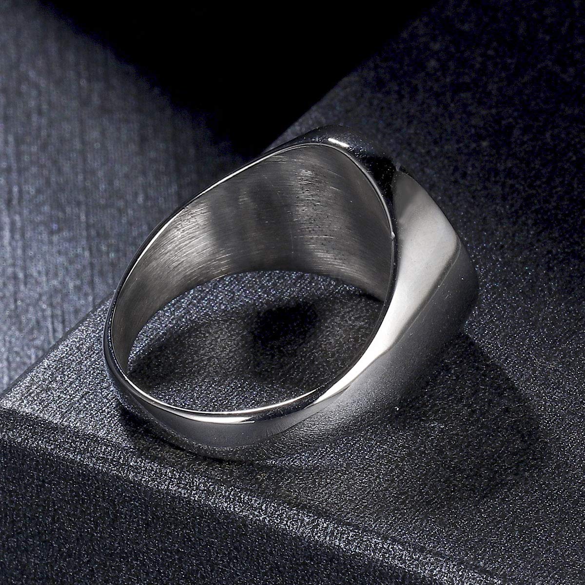Herren Kompass Ring Edelstahl Reisegeschenk Klassisch Siegelring Größe 54 bis 69