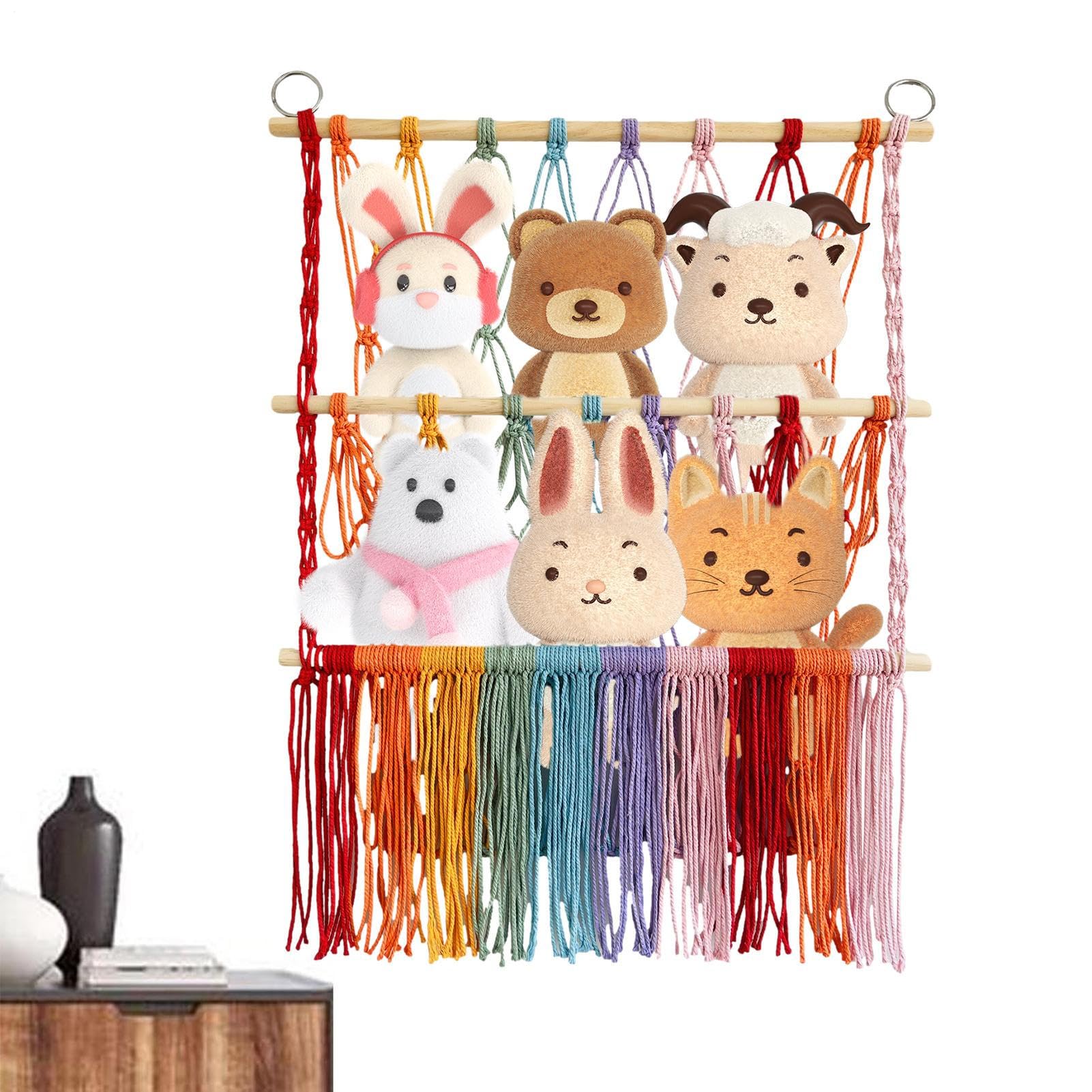 Red de almacenamiento para juguetes de peluche de dos capas