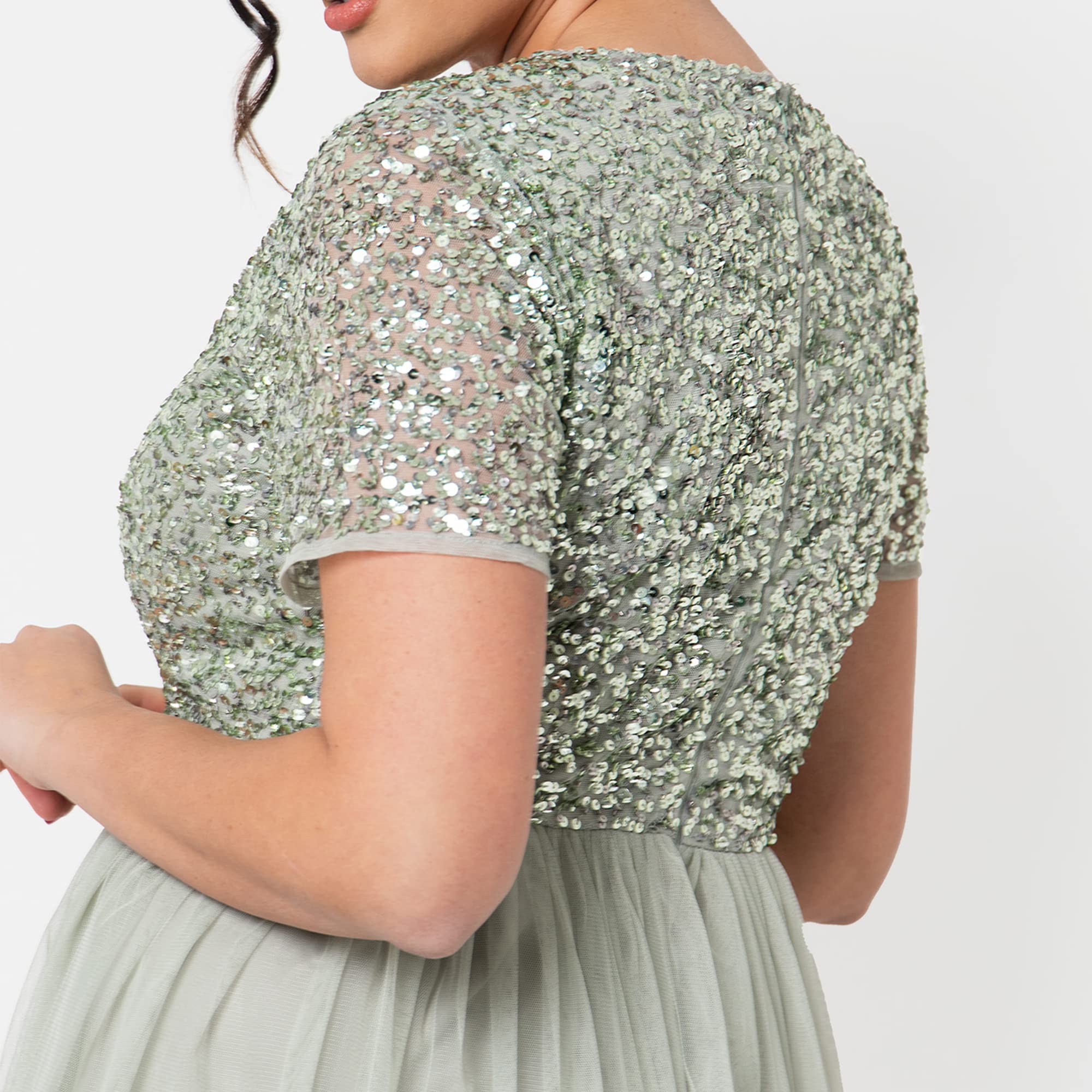 Maya Deluxe Damen Midi-kleid Mit V-ausschnitt – Bild 5