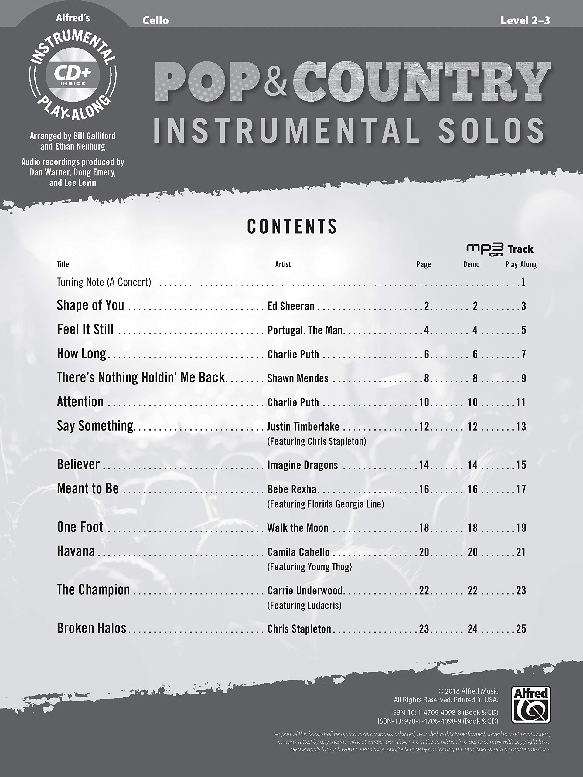 Pop & Country Instrumental Solos for Strings: Book & CD