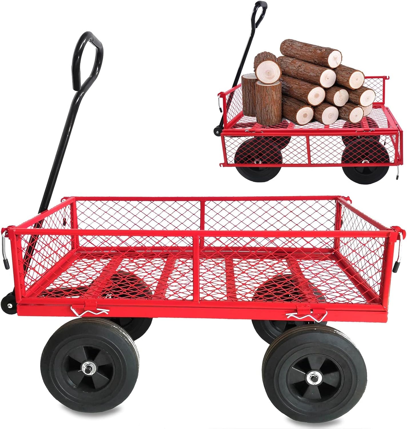 550lbs Capacity Heavy Duty Utility Wagon Cart,Mesh Steel