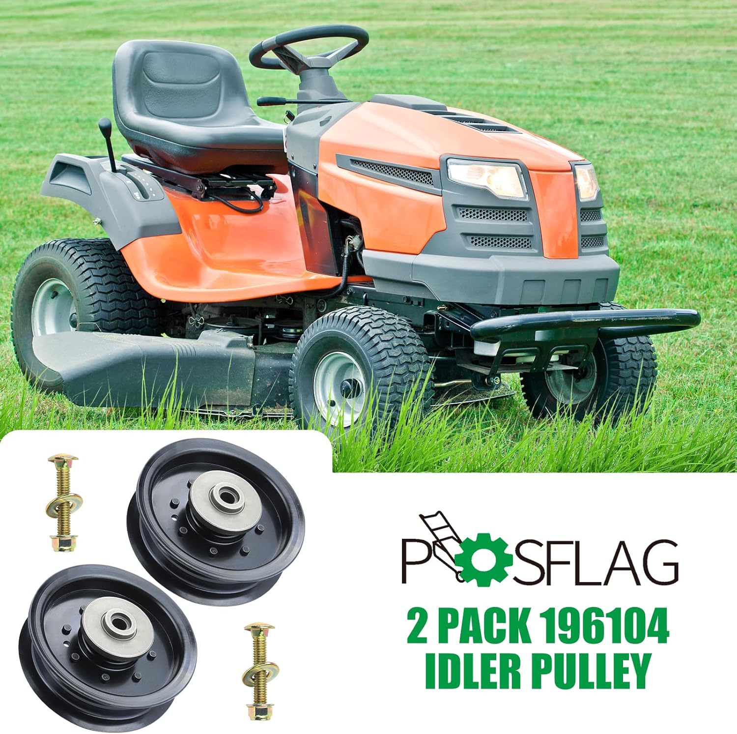 2 Pack 532196104 Husqvarna Idler Pulley Replaces 532197380 Husqvarna Idler Pulley, 196104 Idler Pulley, 532196104 Pulley, 197380 Idler Pulley Craftsman for Husqvarna Z254, YTH24V48 Tractors