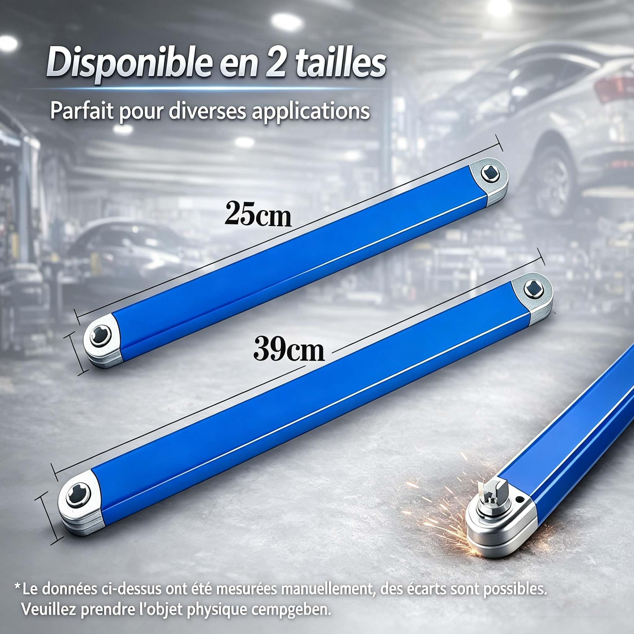 Anglefix Pro Clé d'Extension Décalée avec Cliquet Zéro Degré, Adaptateurs 1/2", 1/4", 3/8", pour Réparation Automobile