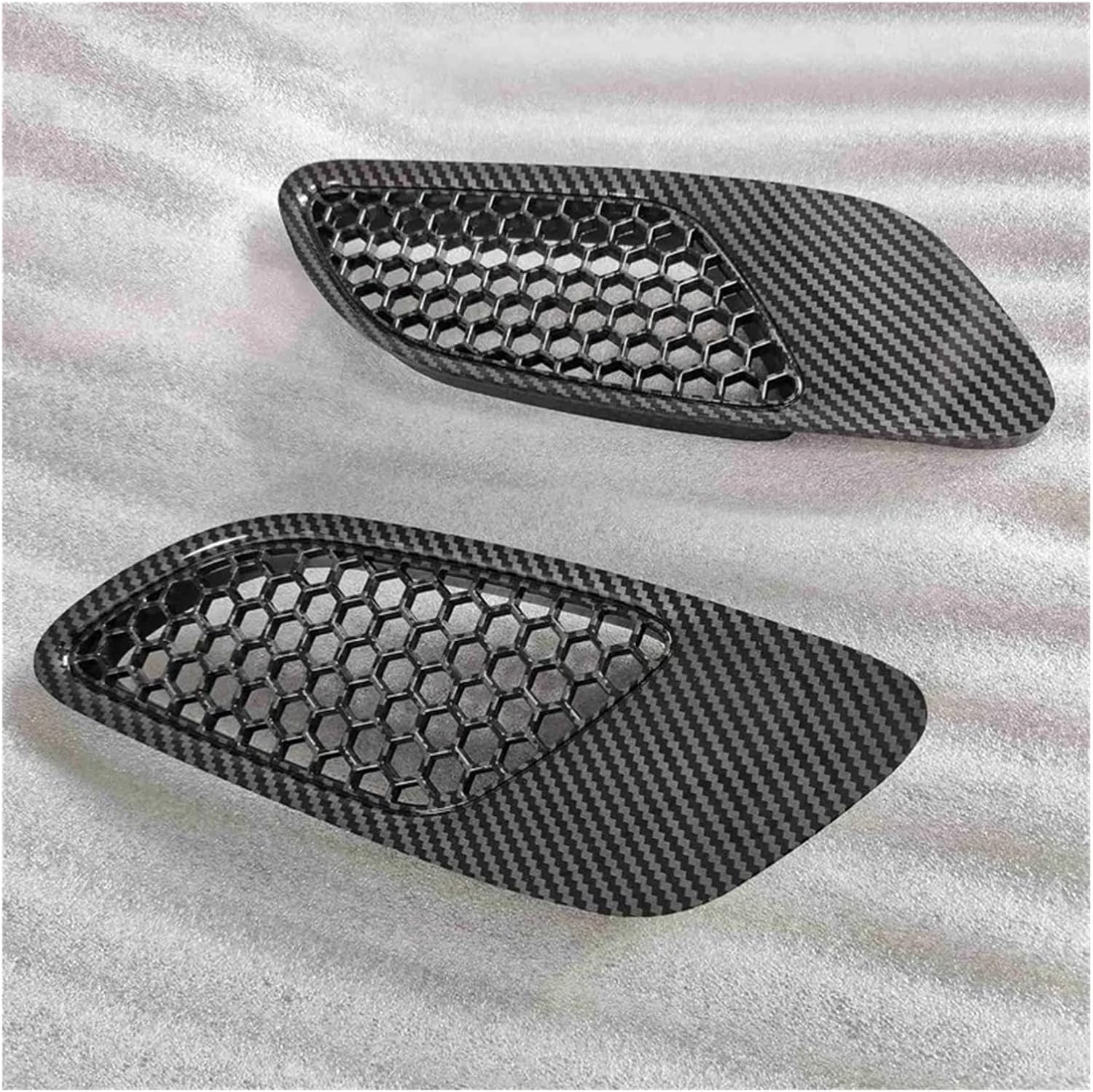 4PCS Engine Hood Vent Louvers Air Scoop Bonnet Vent Cover Fit For BMW E90 E91 E92 E93 M3, Carbon fiber pattern pattern Pattern Engine hood vents