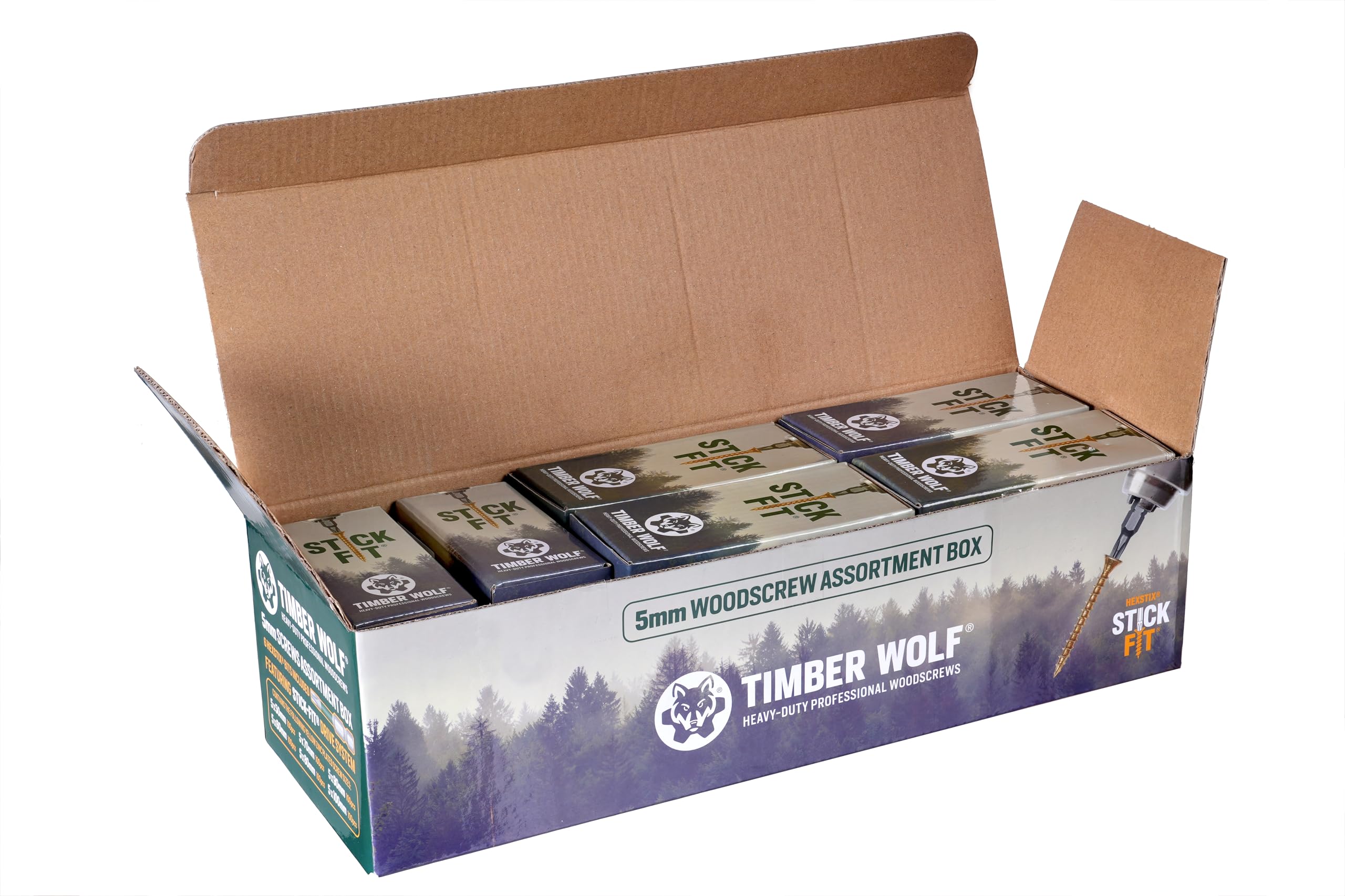 Timber Wolf Holzschrauben-Sortiment, 5 mm, 600 Stück