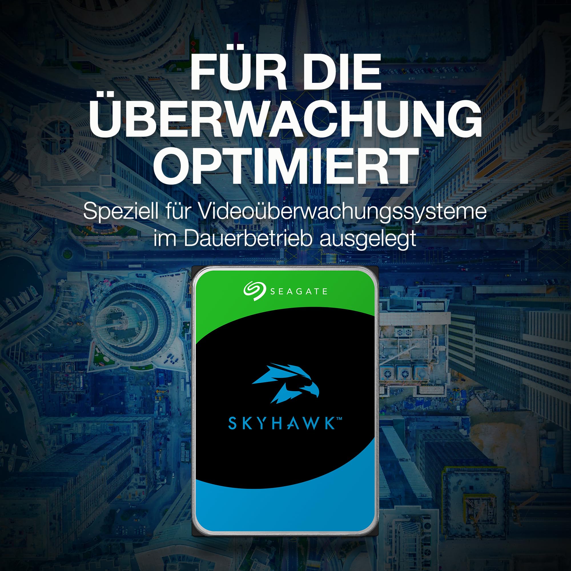 Seagate Skyhawk, 8TB, Video Internal Hard Drive, 3.5 Inch, SATA, 6Gb/s, 256MB Cache, for DVR/NVR Security Camera System, with Drive Health Management, Data Rescue Service, FFP (ST8000VXZ10)