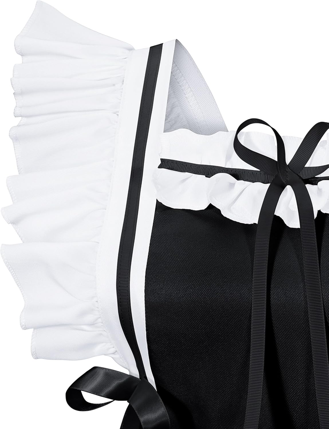 Classic French Maid Costume Apron Fancy Dress Cosplay Outfit Headwear Gloves Socks Set - Image 6