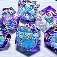 Vista 68 de Resin Cat Head DND Dice, Sharp Edge Dungeons and Dragons Polyhedron Game Dice Set for Role Playing Games RPG Explorer Magic, Holiday Birthday Gifts