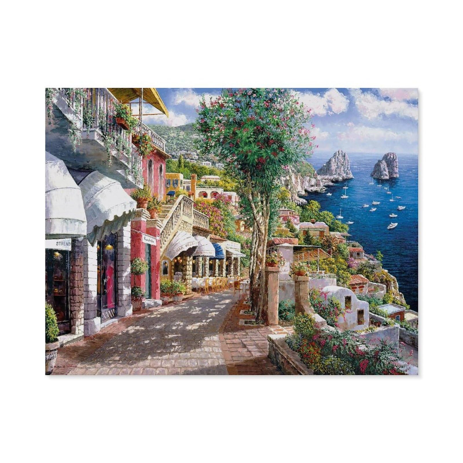 GSBRSNTS DIY Oil Painting Paint by Number Kit，Capri，DIY Painting by Number Kits Oil Paint Drawing Canvas Home Decor Gift(20x30cm-C65 — image 1
