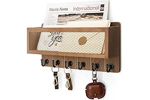 Rebee Vision Farmhouse Key Holder for Wall with Mail Storage Basket