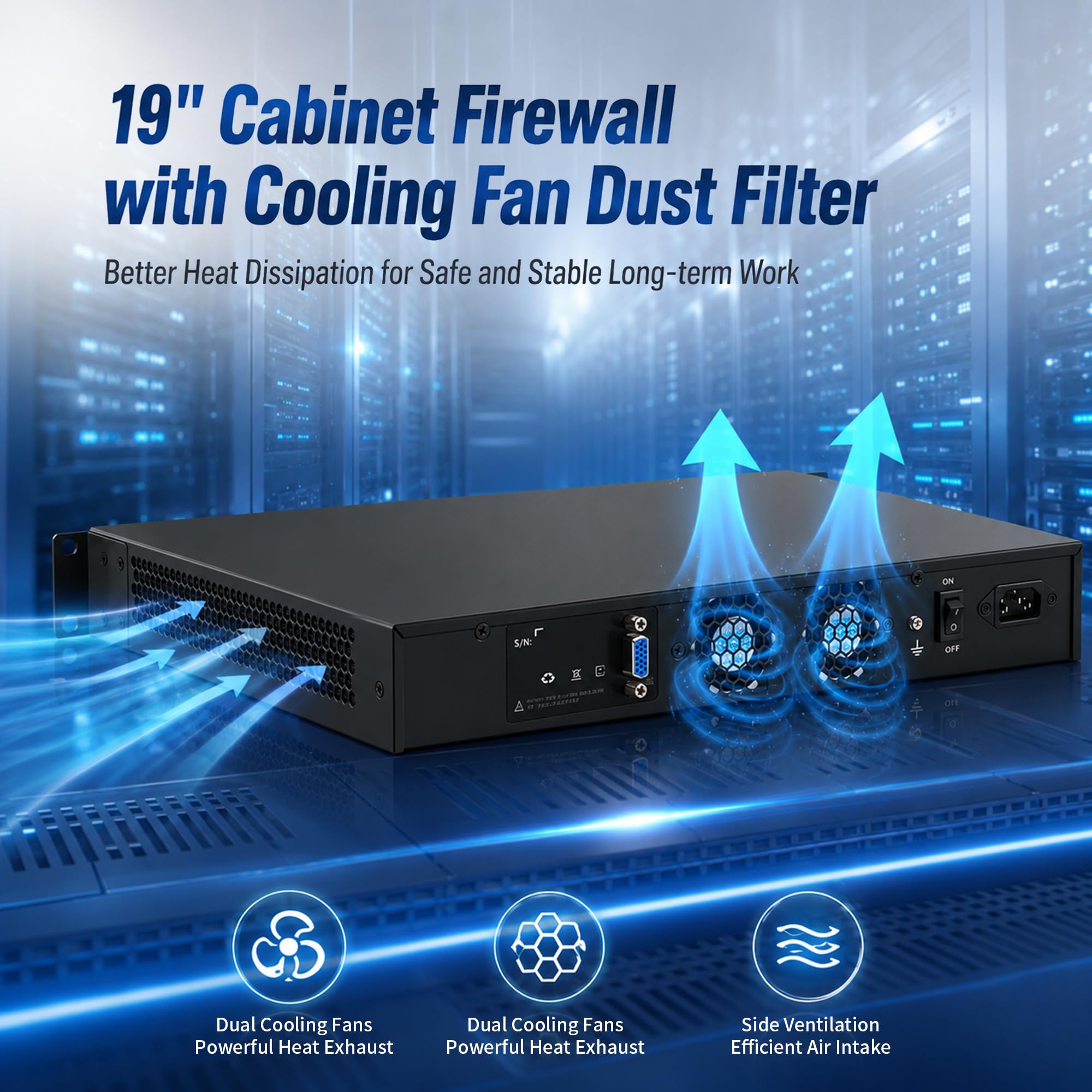 1U Firewall Appliance, 2 x 10GbE 82599ES SFP+, 6 x i226-V 2.5GbE LAN, Core i7 3520M, 19" Rackmount OPNsense Router, Homelab Server, VGA, COM, AES-NI, 8GB RAM 256GB SSD