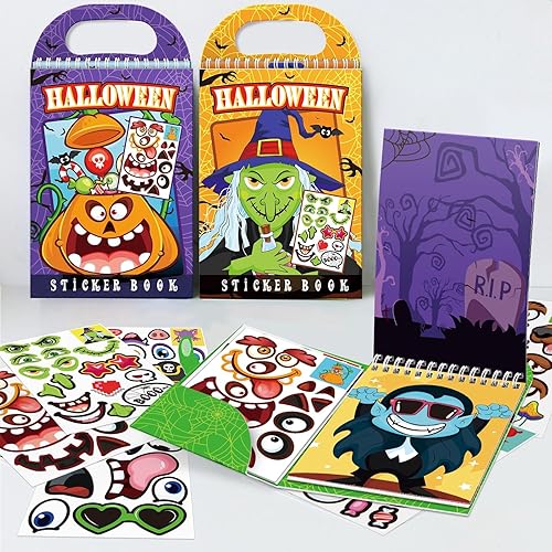 Miniatura 3 de Paquete de 3 libros de calcomanías de Halloween, juguetes de Halloween para niños de 4 a 8 años (30 escenas)