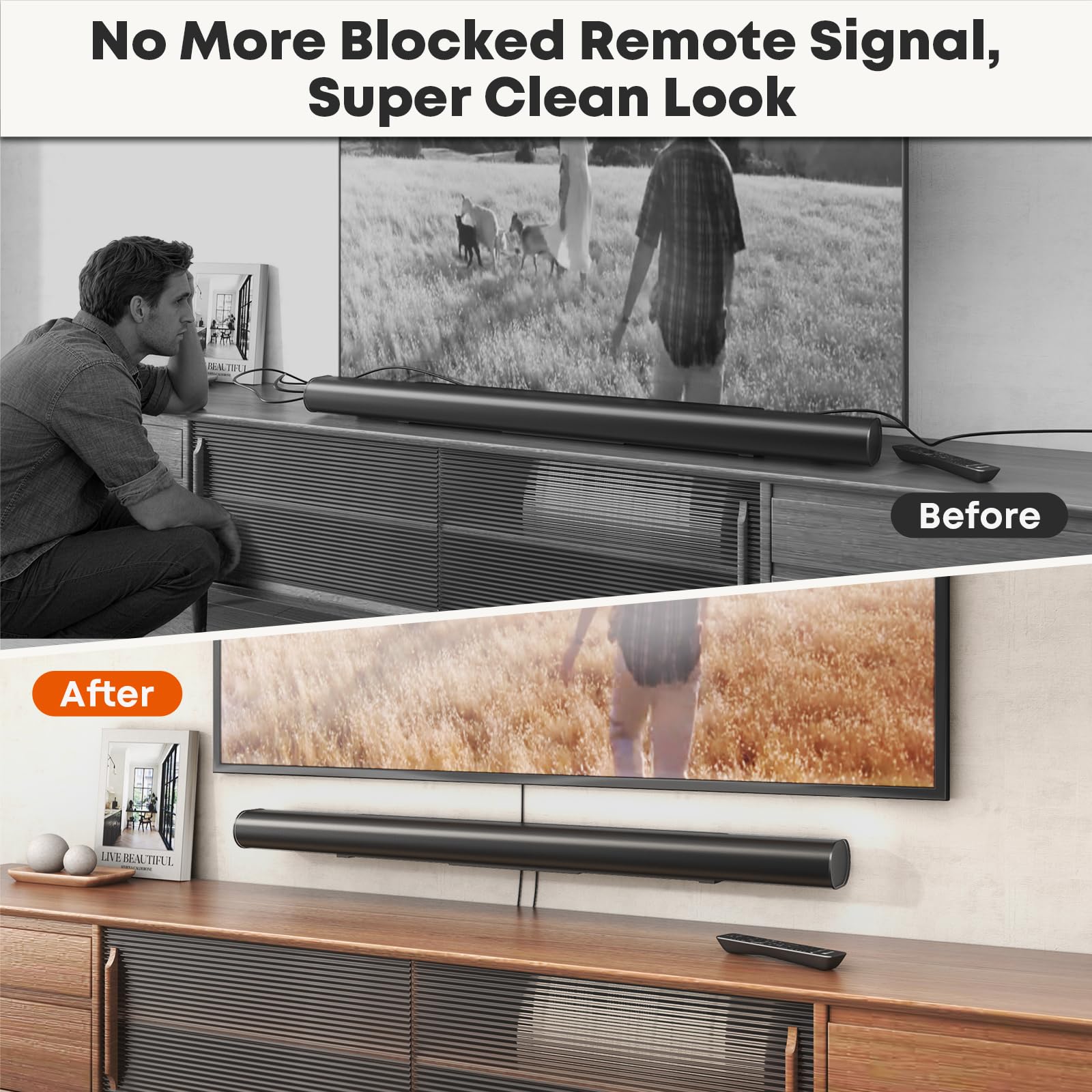 PUTORSEN Soundbar Wandhalterung für Sonos Arc und Arc Ultra - Ultraschlanke Soundbar Halterung, Verdecktes Design, inklusive Wasserwaage und Schutzpolstern aus Schaumstoff, Traglast 10 kg
