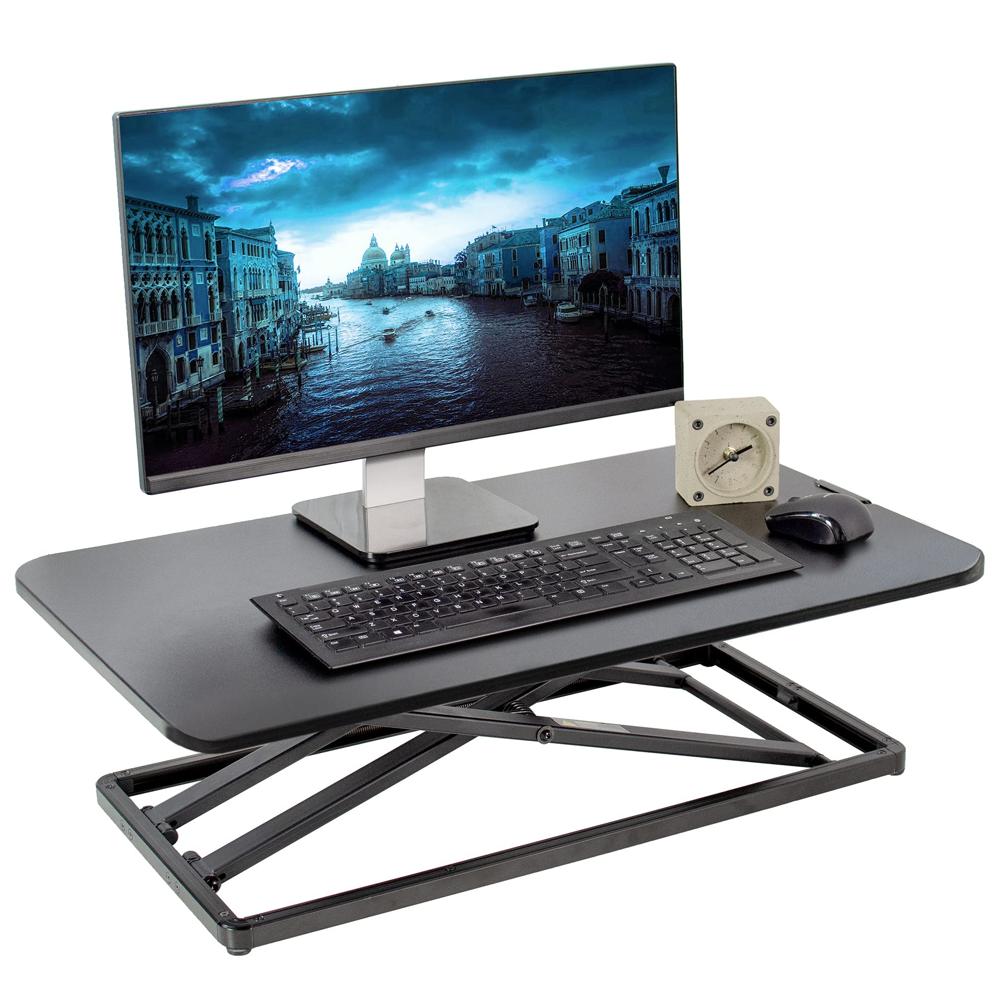 VIVO Economy Single Top Height Adjustable 29 inch Standing Desk Converter, Sit Stand Tabletop Monito