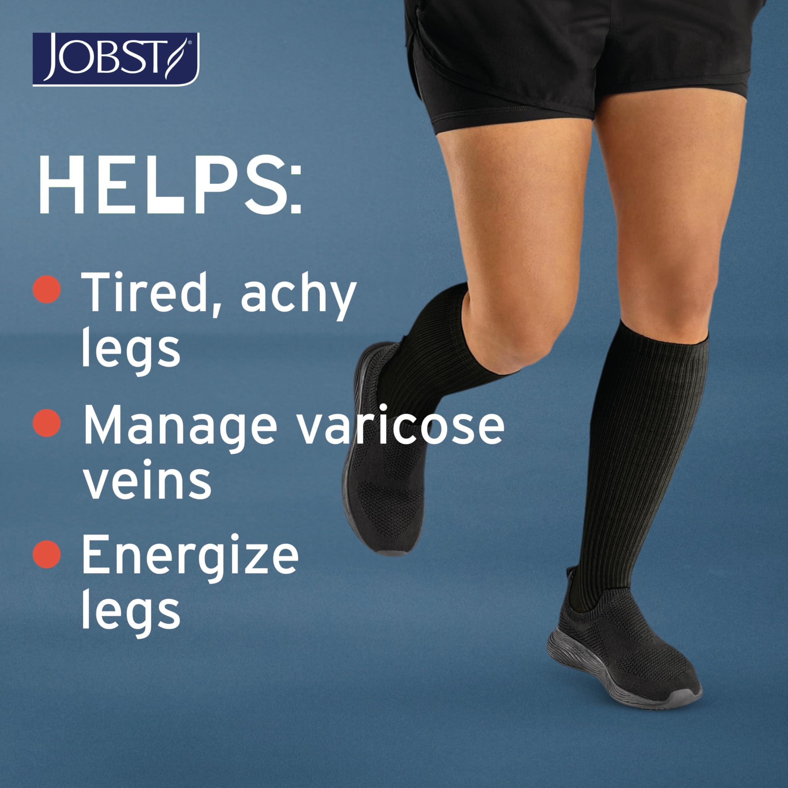 JOBST ACTIVA Athletic 15-20 mmHg Kompressionsstrümpfe kniehoch, geschlossener Zehenbereich