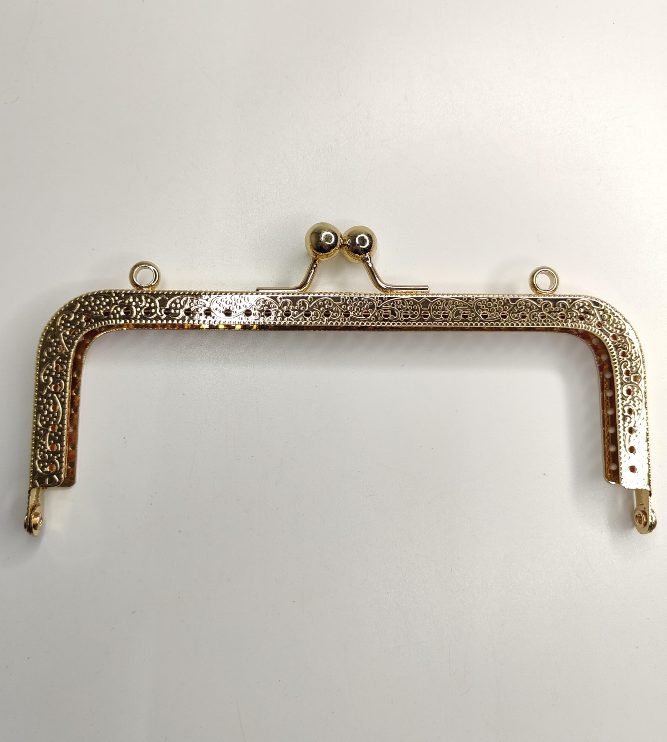 Pearl Palace Square Metal Purse Frame with Kiss Clasp Bag Handle | DIY Handbag Frame Replacement for Clutch Bags, Wallets & Craft Making (Gloden, 15.5 cm)-picture-18