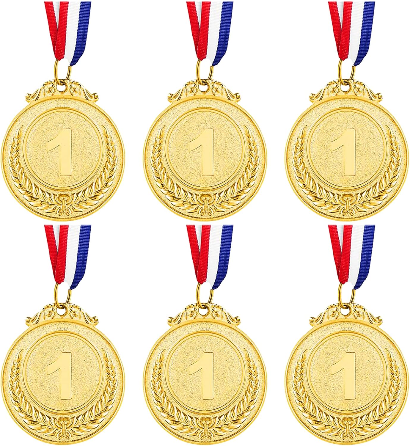 Udewo 6 Pack Metal Medals, Olympic Gold Medals for Children Metal