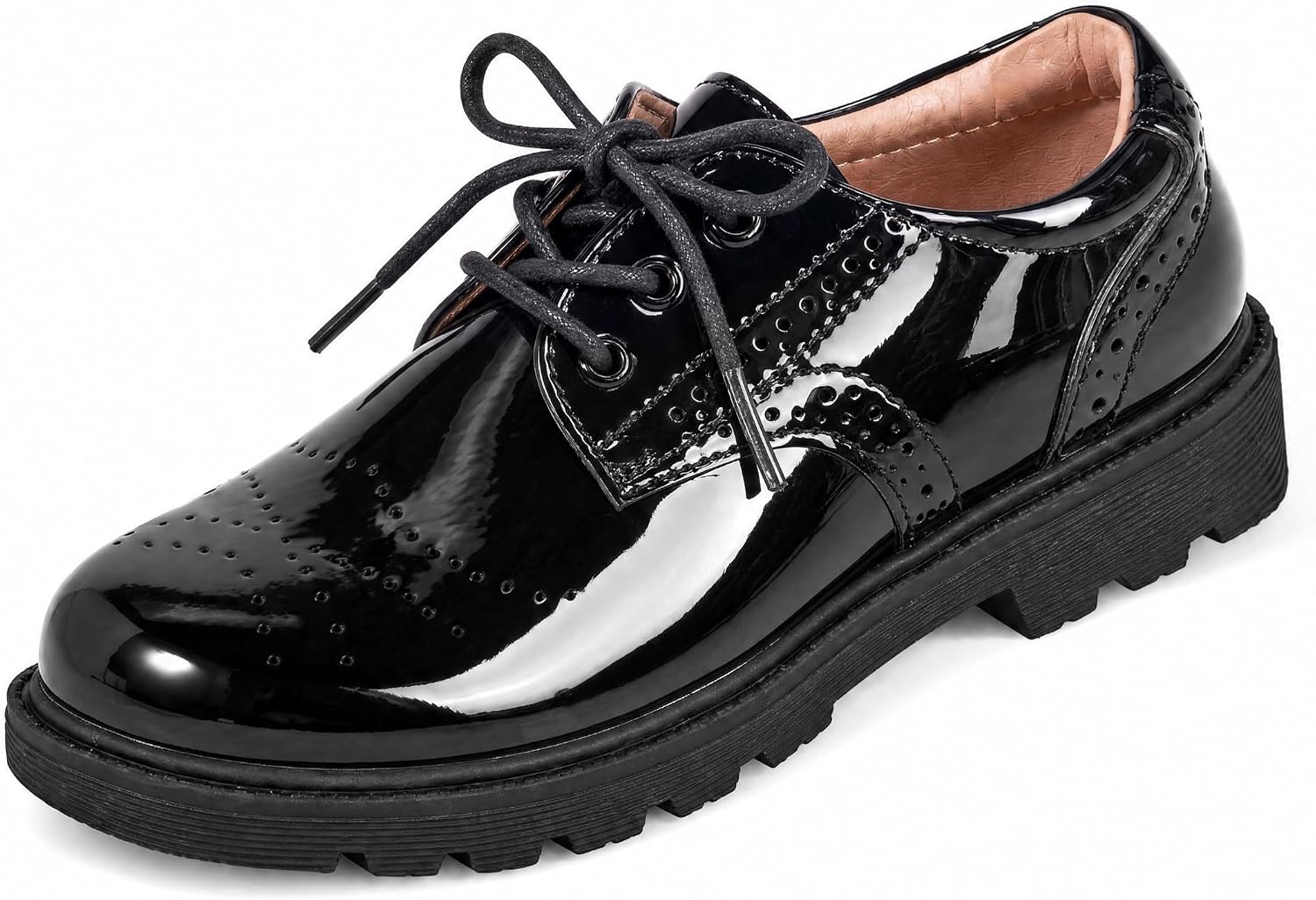 Haloumoning Boys Dress Shoes Oxfords Lace Up School Uniform Loafers