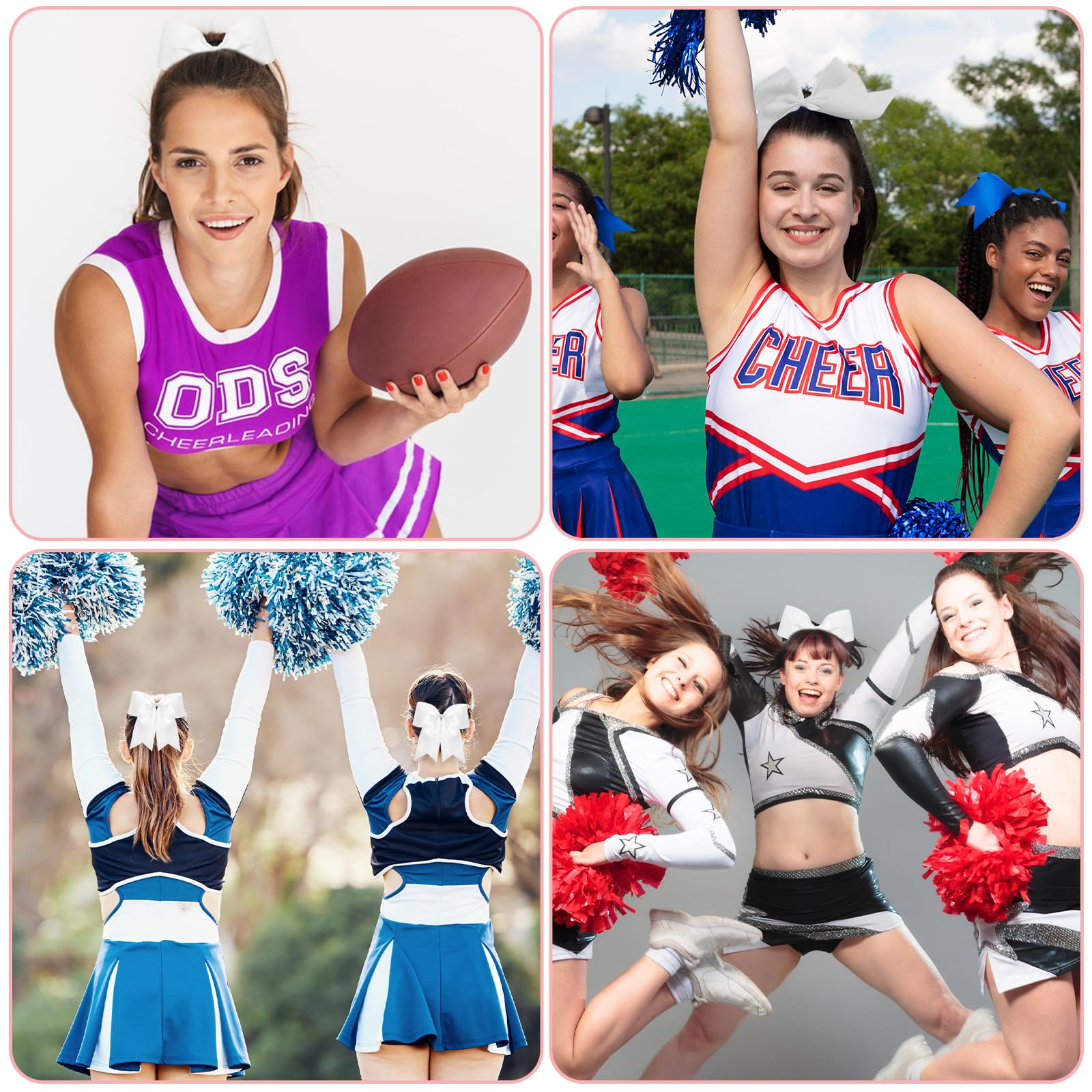 16 Portachiavi Cheerleader Con Fiocco Rosso Glitter E Strass – Accessori Sportivi Per Ragazze E Adolescenti - 5