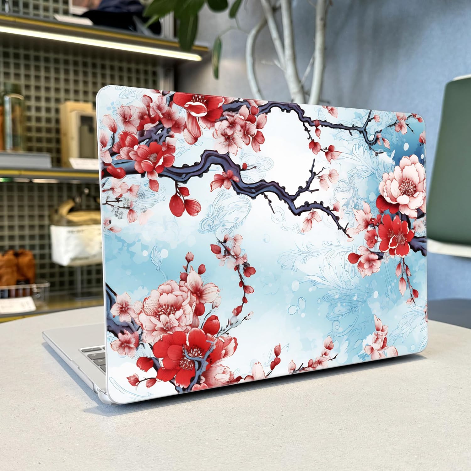 Case for M3 MacBook Pro 16 inch 2023 2021 Release A2991/A2485 A2780 M2 M1 Pro/Max, Hard Shell Case with Keyboard Cover & Screen Film & OTG Adapter & 2 Webcam Covers, Natural Flowers