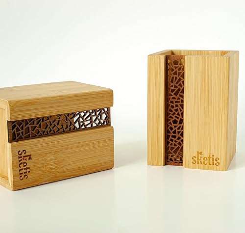 Miniatura 6 de Organizador de madera de bambú de alta calidad bolígrafo multiusos, lápiz, crayón, marcador, cepillo, regla, soporte de tubo para suministros de