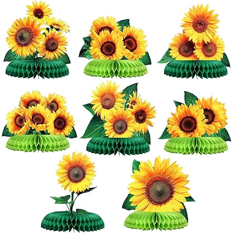 8 Pieces Sunflower Party Centerpieces