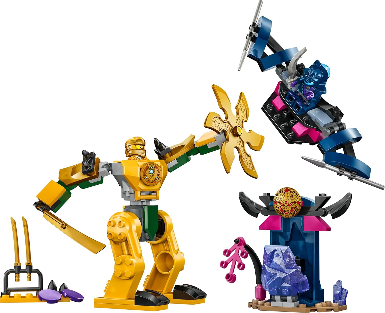LEGO 71804 NINJAGO Arins Battle Mech, Cockpit, bewegliche Glieder, 2 Minifiguren