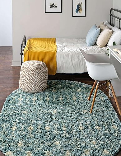 Miniatura 10 de Unique Loom Alfombra marroquí Trellis Shag Collection - Meknes (2 pies 7 pulgadas x 10 pies, color blanco y negro)