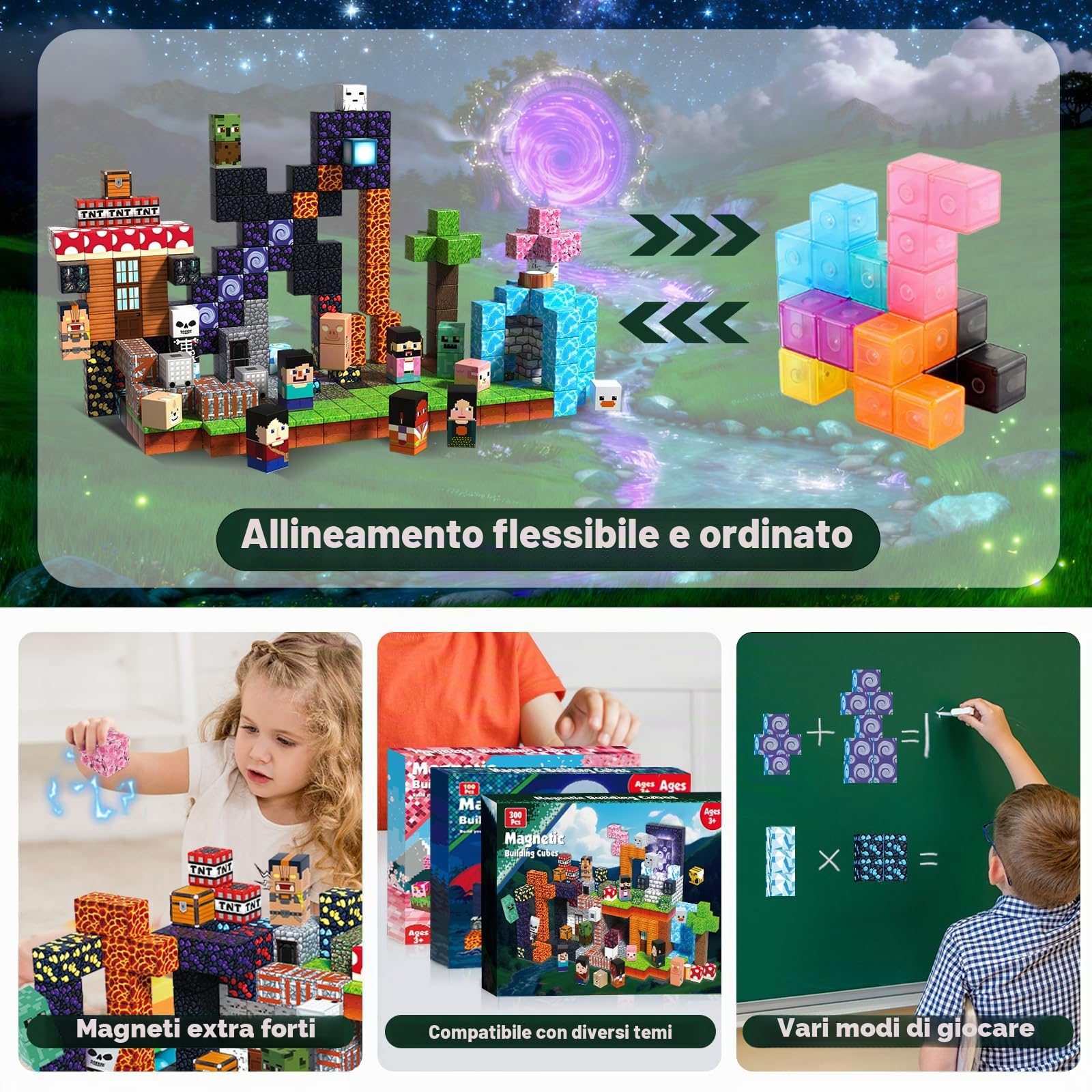 Magneverse Costruzioni Magnetiche per Bambini 300 Pezzi - Tema Avventura: Costruisci la Tua Missione e Vivi un'Esperienza di Squadra, Giocattolo Educativo Regalo per Bambini 4-12 Anni