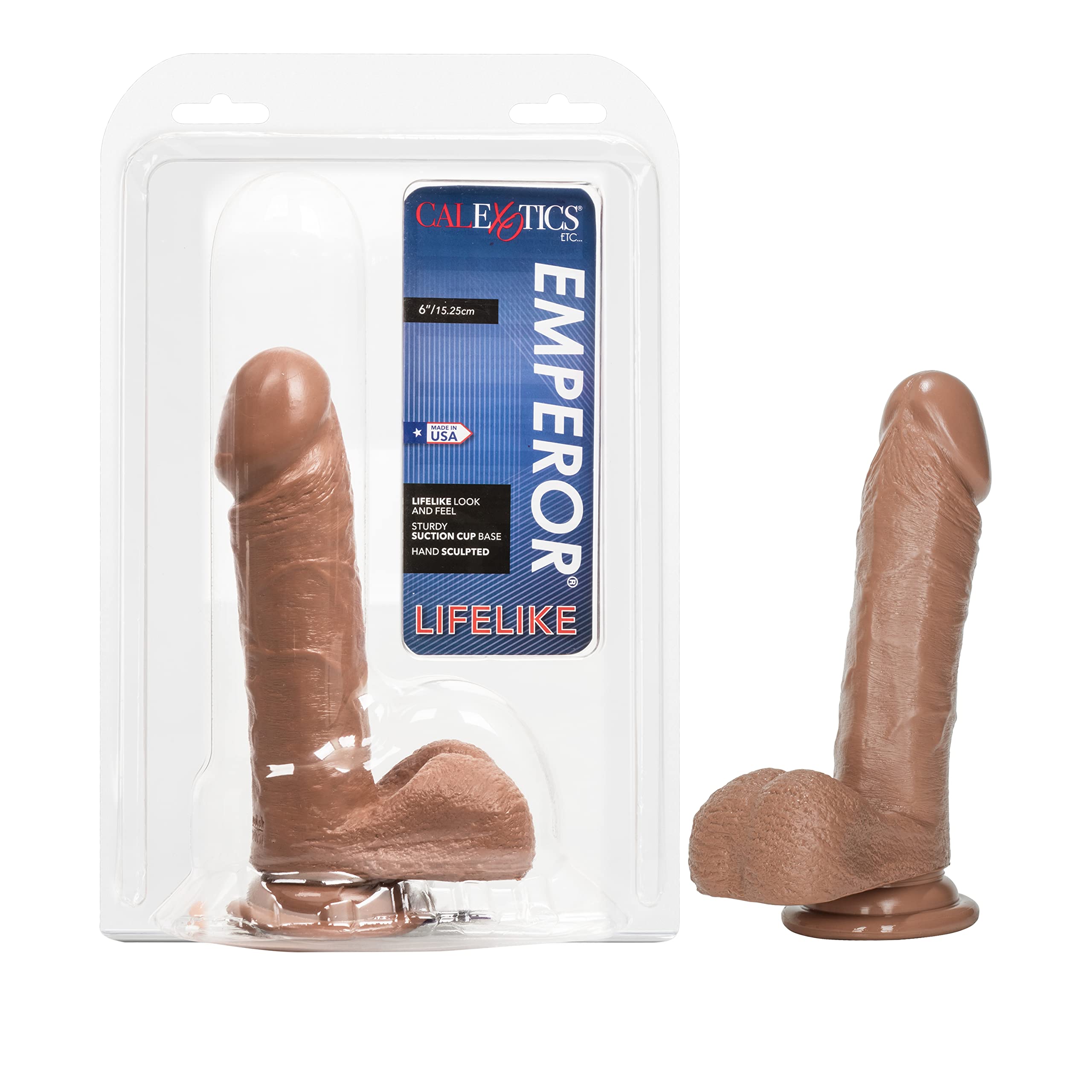 Consolador CalExotics Emperor Dong de 15 cm con ventosa marrón SE 0101 02 2