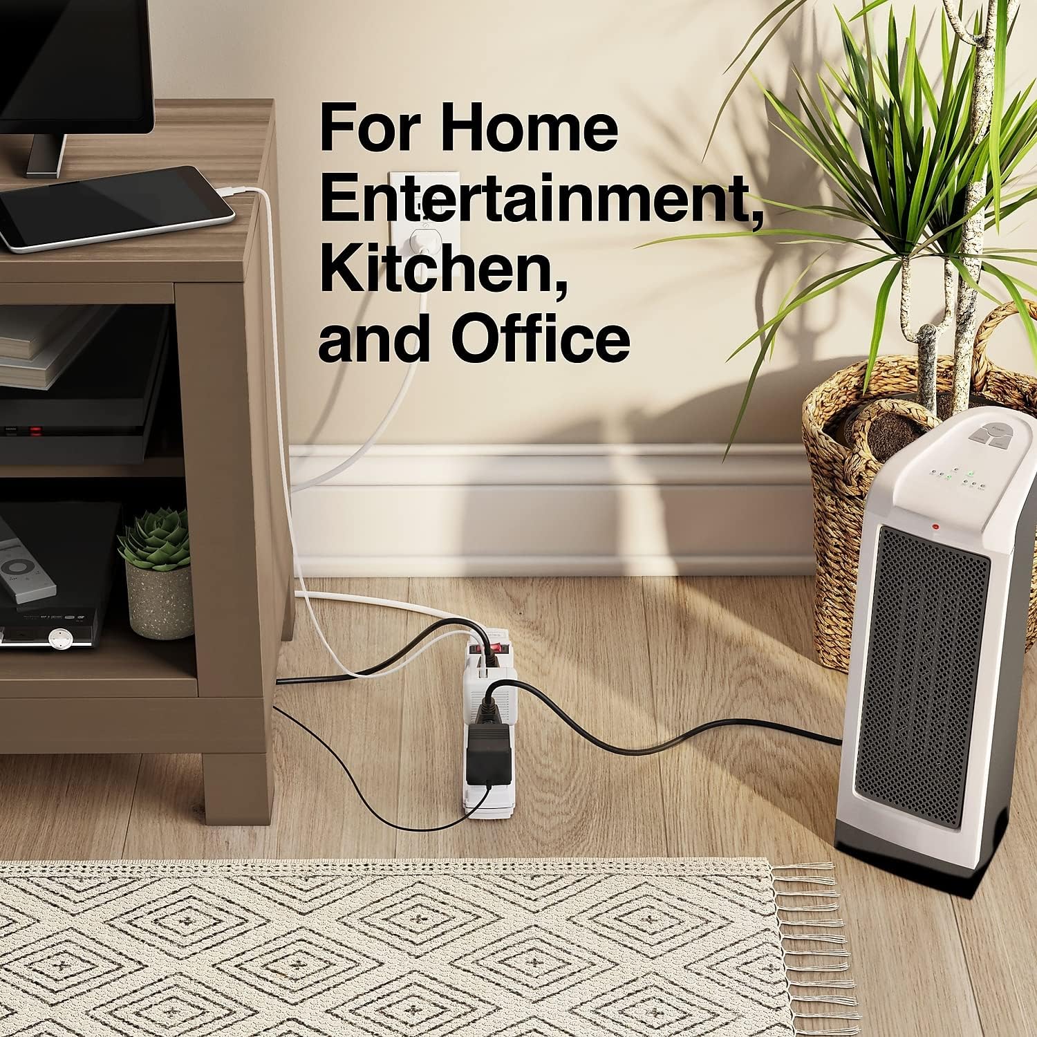 Staples 6‑Outlet Power Strip – 3 ft. Extension Cord for Home, Office & Dorm Room Use, Black