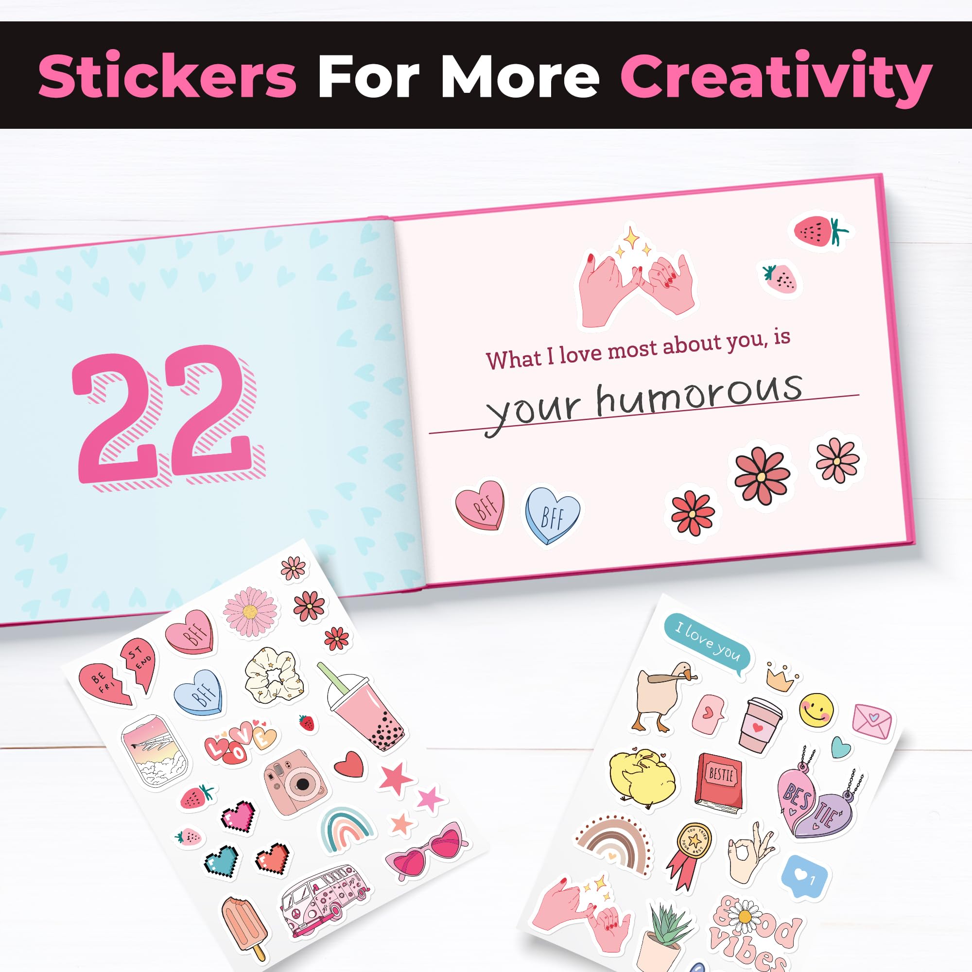 What I Love about Bestie Book - Best Friend Unique Gifts For Women, Friendship Gifts For Women - Best Friend Birthday Gifts - Personalized Christmas Gifts for Best Friends Fill-in-the-Blank Journal - Image 5