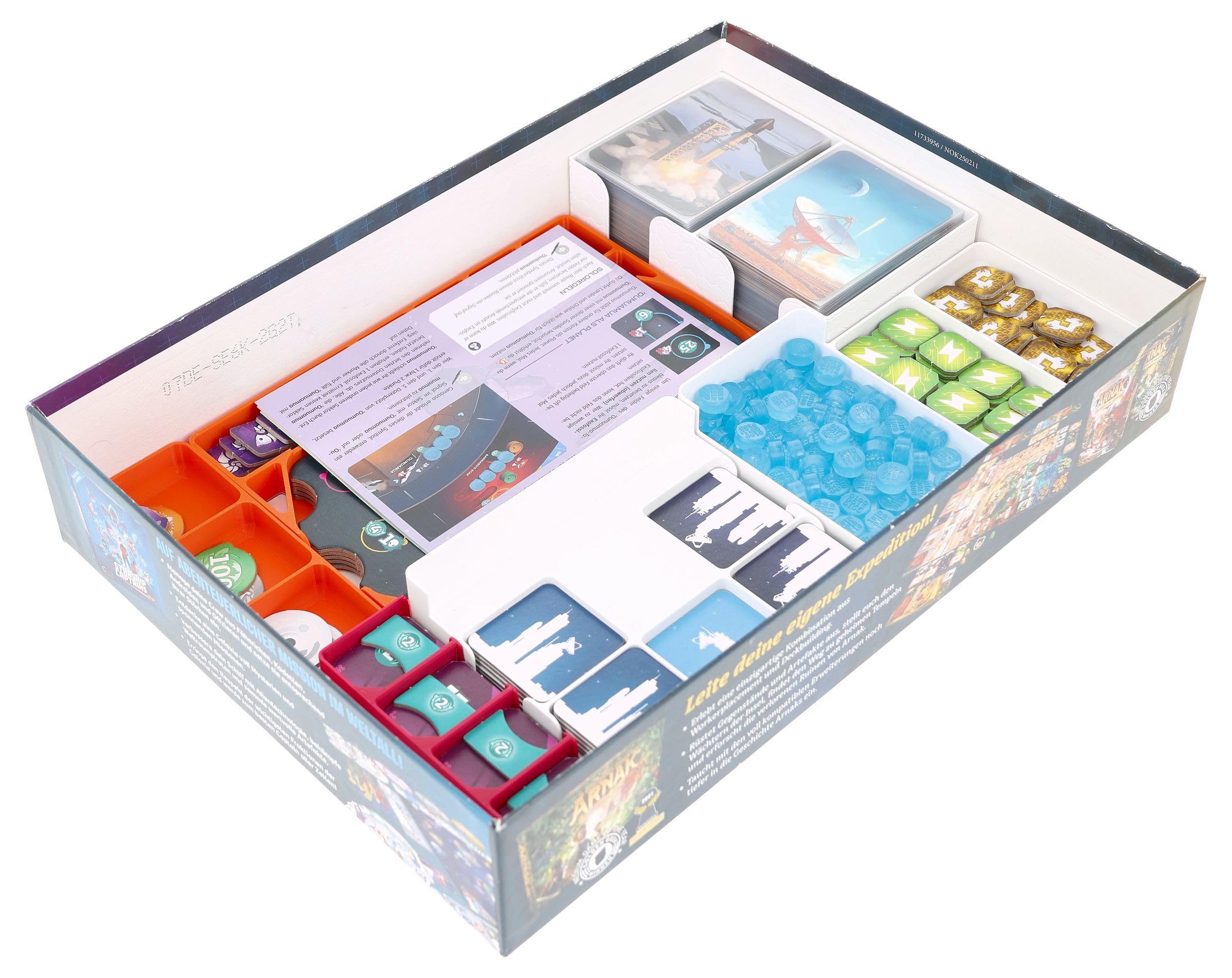 Feldherr Inserto Organizador Compatible con SETI: Búsqueda de Inteligencia Extraterrestre, para Caja Base, Soportes Cartas enfundadas, Bandeja por Jugador
