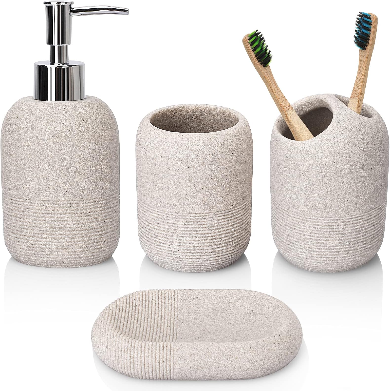 L'ARL GMVOI Bathroom Accessory Set,4 Piece Bathroom Decor Accessories Sets wi...