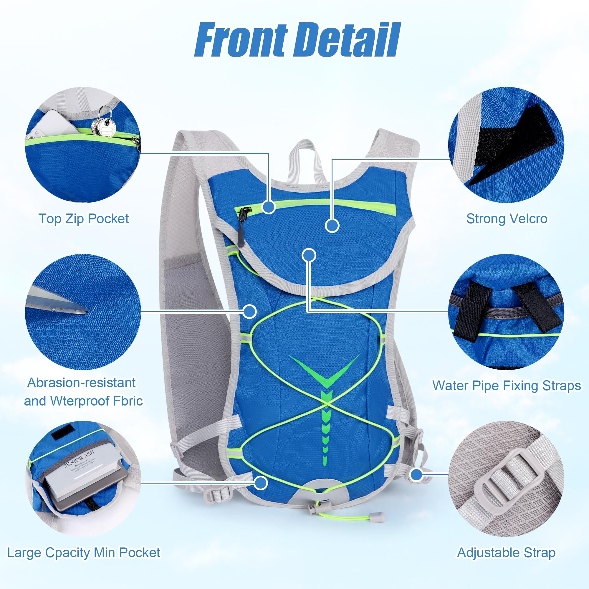 Running Vest Running Backpacks Lightweight, Reflective Running Vest Design, Outdoor Hiking Shoulder Bag - Image 3